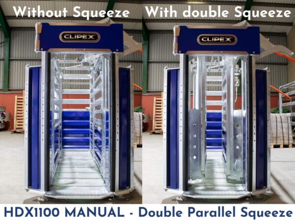 HDX 1100 Manual Squeeze Cattle Crush - Double squeeze